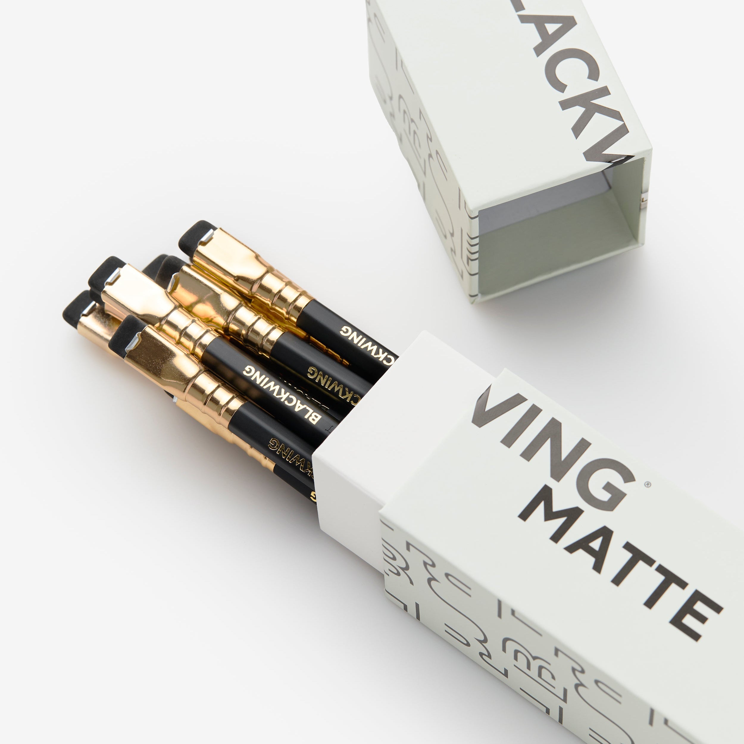 Blackwing Matte pencils in packaging on a white background